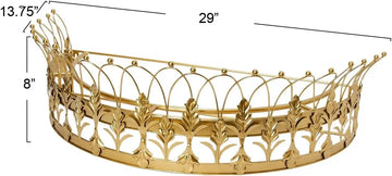 Decorative Metal Curtain or Canopy Crown, Gold Finish