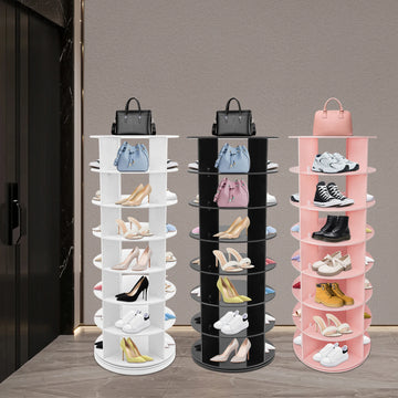 Rotating Shoe Rack Center Hollow 360° Revolving Shoe Storage Organizer for Entryway Living Room Hallway