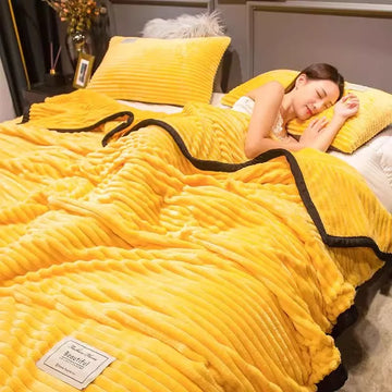 Simple Solid Color Ultra Soft Flange Plush Blanket Spring Summer Sofa Blanket