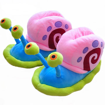 Unisex Snail Slippers Cartoon Home Indoor Sneaker Slippers Warm Plush House Shoes