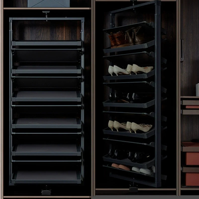 360° Rotating Shoe Rack - Space Saving 5-6 Layer Shoe Organizer, Built-in Extendable Shoe Cabinet (Factory Direct)