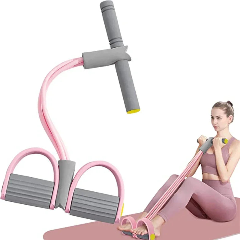 Resistance Bands 4-Tube Yoga Pedal Puller Resistance Band Elastic