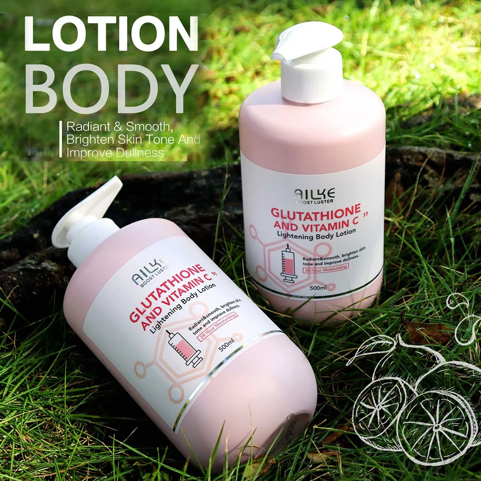 AILKE Vitamin C & Glutathione Brightening Body Lotion, Even Skin Tone