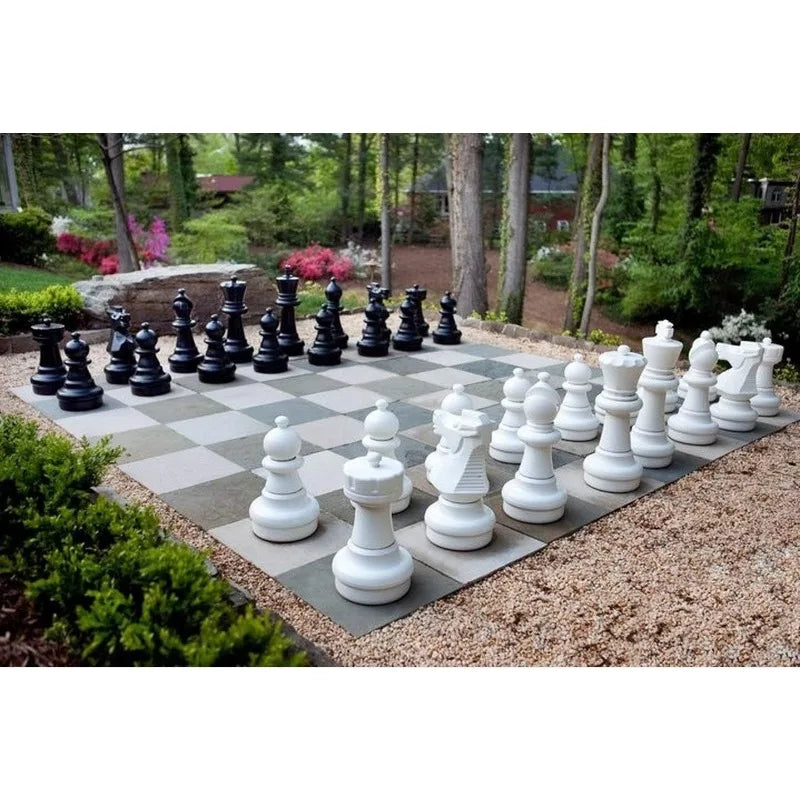 Giant Oversized Premium Complete Set of Chess Pieces with 25 Inch Tall King - Black and White US(Origin)